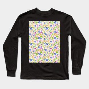 Flowers Spring Colors Pattern Long Sleeve T-Shirt